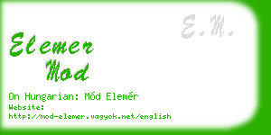 elemer mod business card